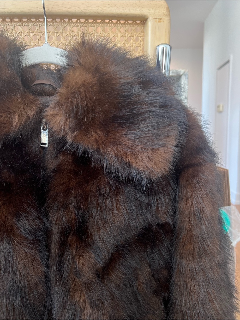 Topshop Dark Brown Faux Fur Zip Jacket XS US 0–2 - Picture 5 of 12